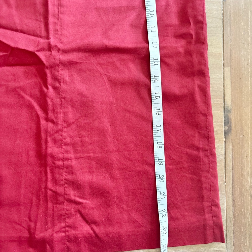 Banana Republic Vibrant Red Stretch Cotton Blend Belted Pencil Skirt, Sz 0 - Picture 6 of 8